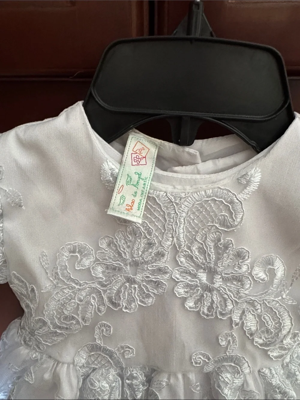 White Lace Embroidered Girls Formal Full Length Dress Party Wedding Birthday